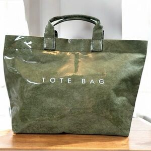 Reusable Waterproof Green Grocery Tote Bag